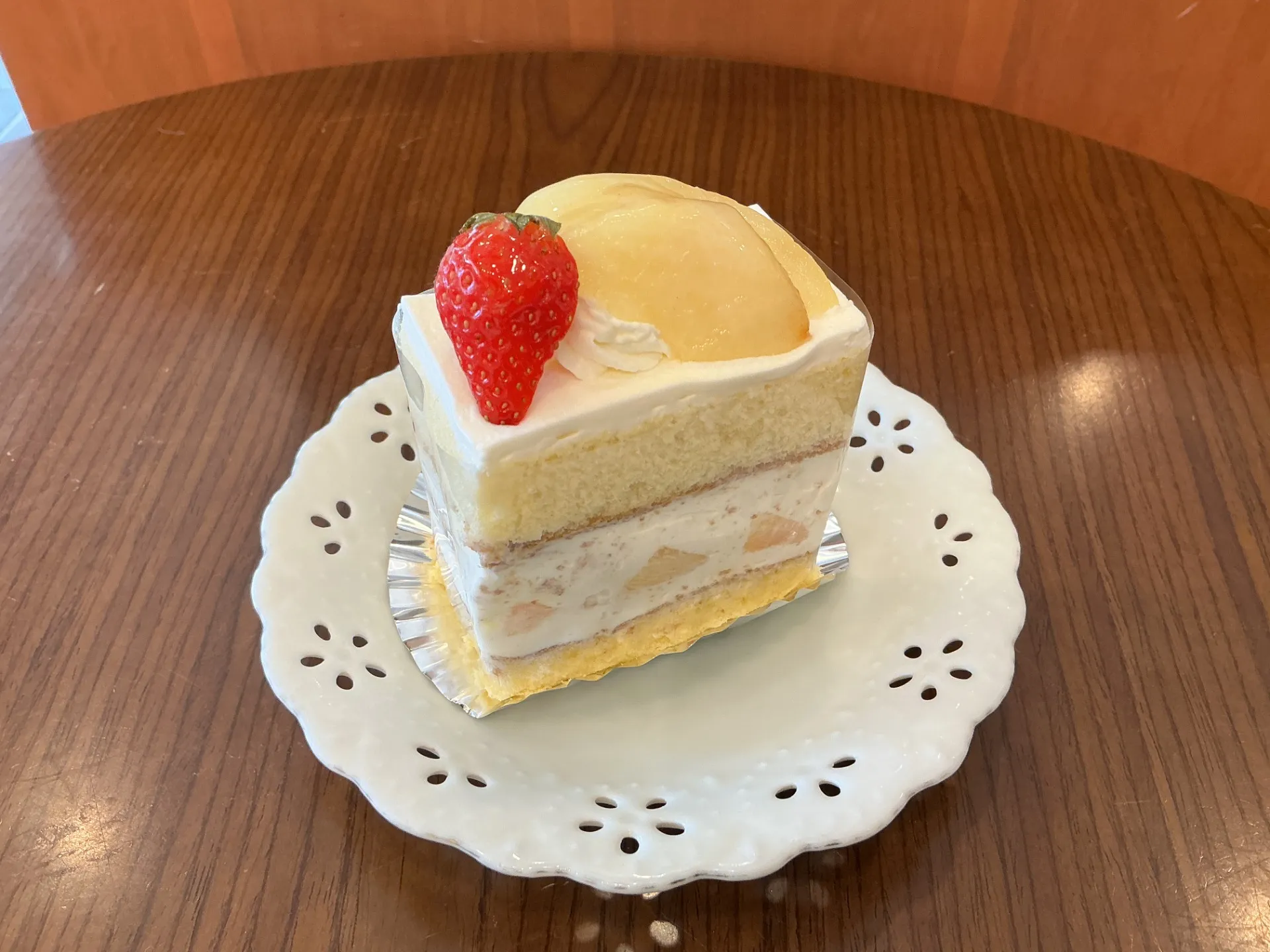 桃のショートケーキ